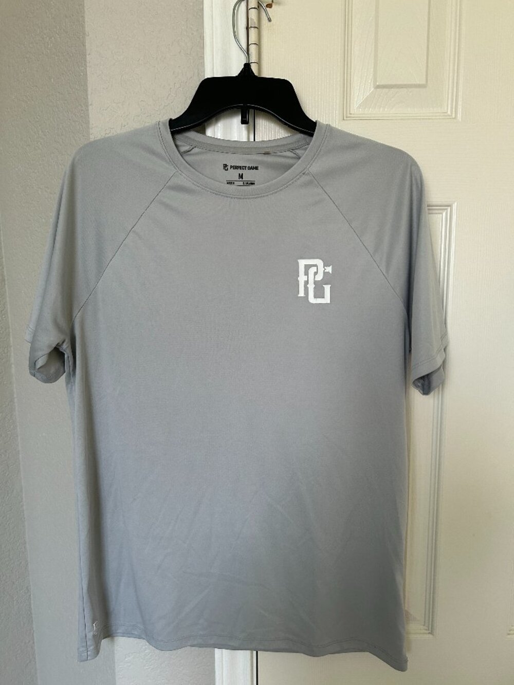 Perfect Game Logo Men's Baseball Short Sleeve Shirt - Lt Gray - Medium